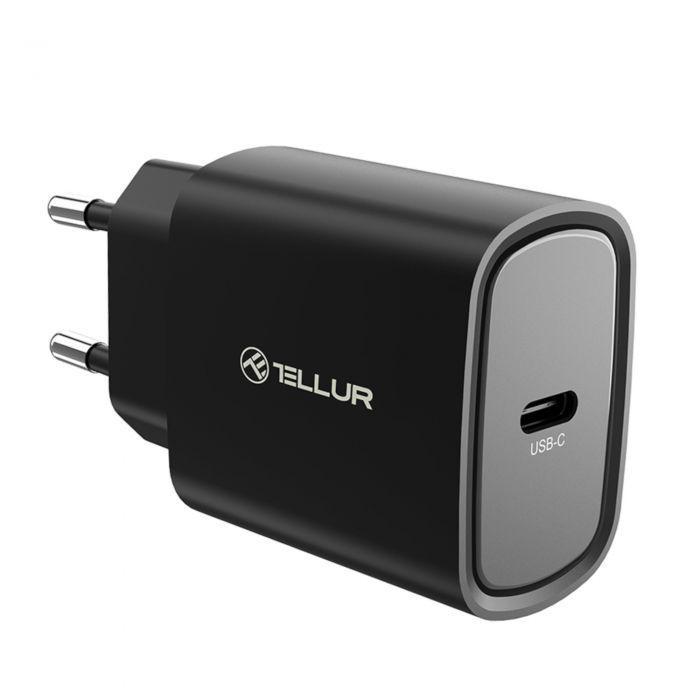 Incarcator Tellur 20W, intrare: AC 100-240V~50/60Hz 0.6A Max ieșire USB- C (PD 3.0): 5V/3A,9V/2.22A,12V/1.67A (20W)