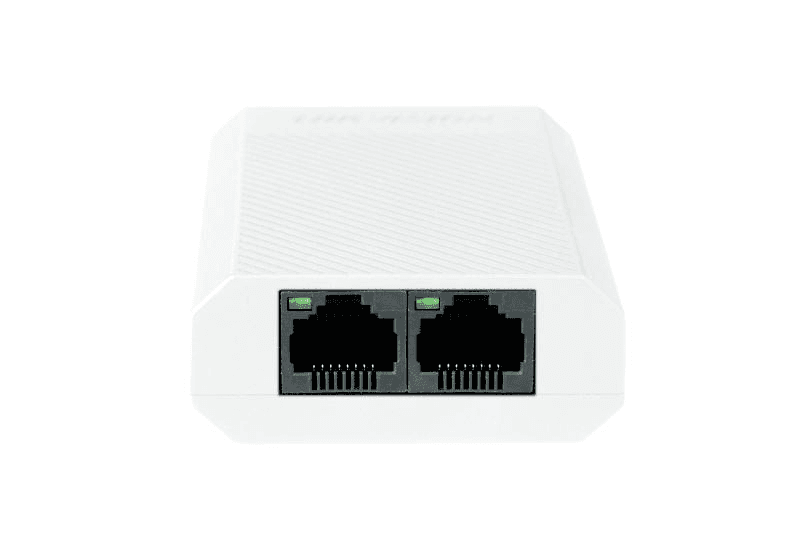 Repetor PoE Hikvision DS-3E0103DP-E/R: 1 × 10/100 Mbps PoE IN port si 2 × 10/100 Mbps PoE OUT port
