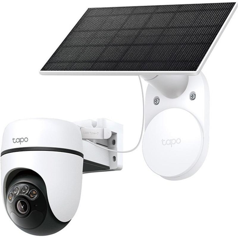 Solar-Powered Pan/Tilt Security Camera Kit SPEC:2K 3MP(2304×1296), 2.4 GHz, 6700mAh rechargeable lithium-ion battery