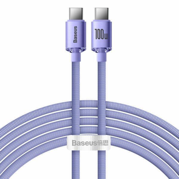 Cablu alimentare si date Baseus Crystal Shine, Fast Charging Data Cablept. smartphone, USB Type-C la USB Type-C 100W