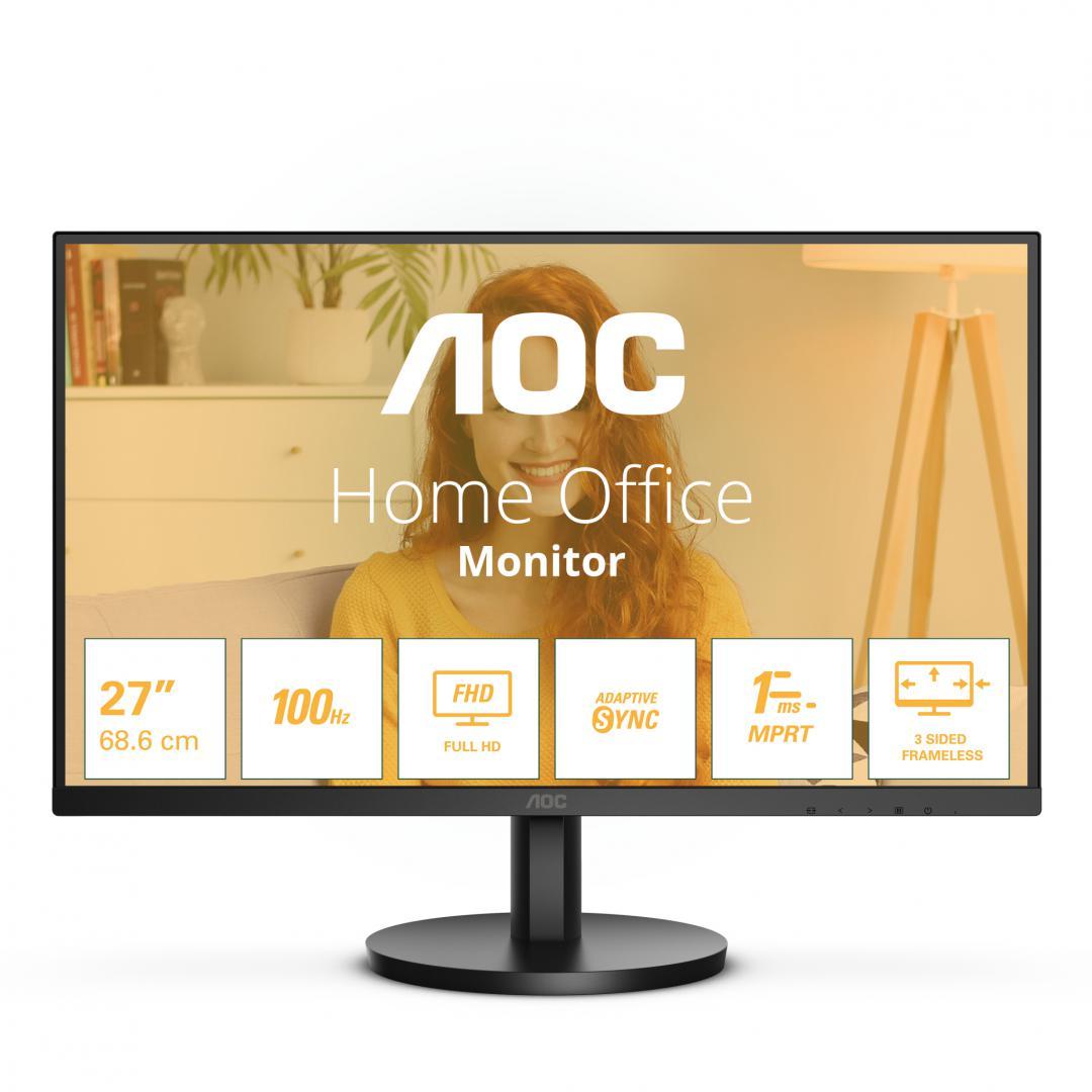 Monitor Consumer AOC 27B3HMA2, 27", 1920 x 1080 pixeli, Black, 3 ani Garantie