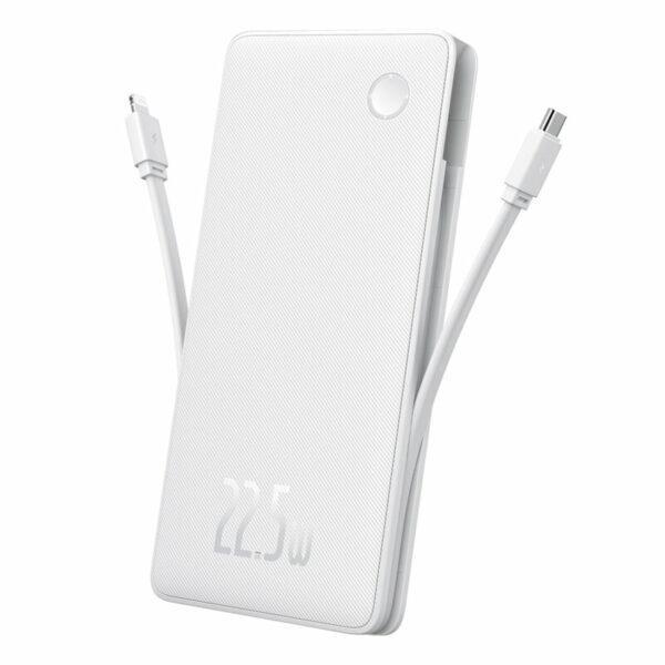 Baterie externa Baseus Airpow lite, 10000mAh, 22.5W, 1 x USB; 1 cablu x USB Type-C, 1 cablu x Iphone Lightning