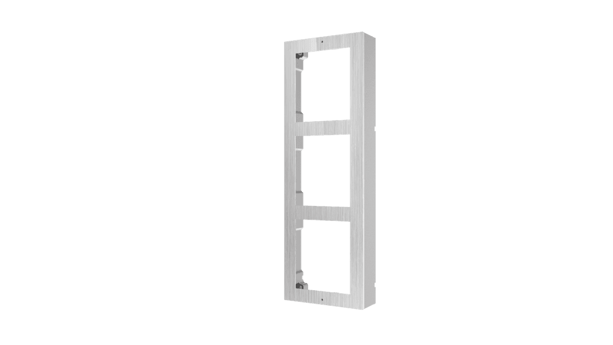 Panou frontal pentru 3 module videointerfon modular Hikvision DS-KD- ACW3/S; permite conectarea a 3 module de