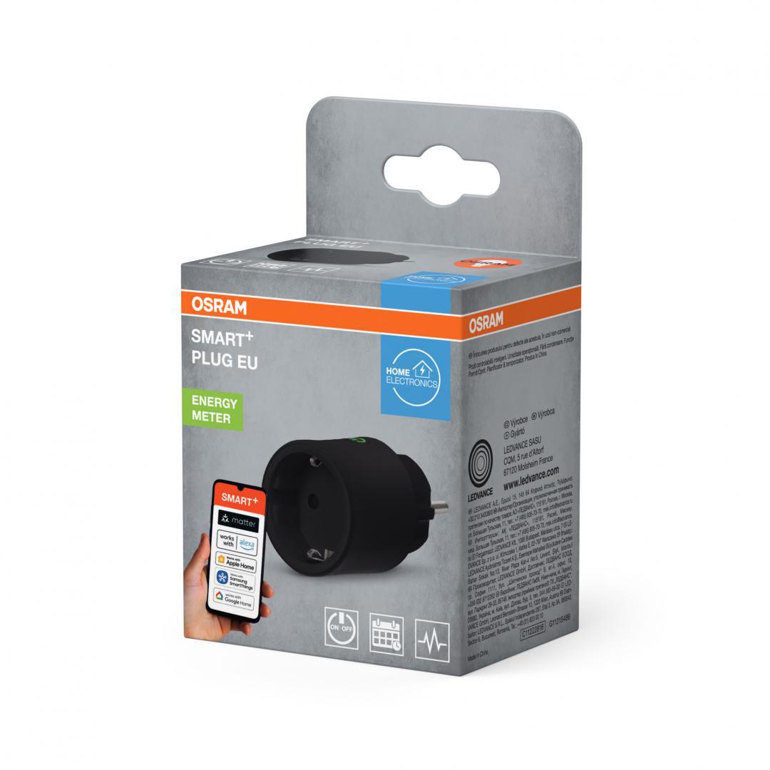 Priza inteligenta Osram SMART+ Matter over WiFi (2.4 GHz), 10A, 2300W, IP20 ,compatibila Amazon Alexa, Google Home