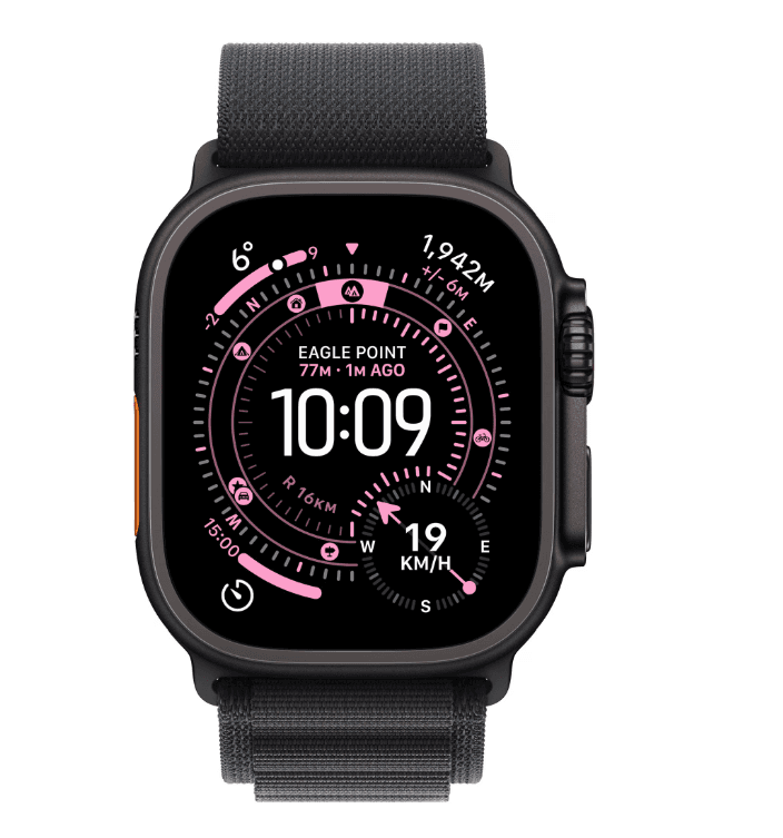 Apple Watch Ultra 3 GPS + Cellular 49mm Black Titanium Case with Black Alpine Loop - Small