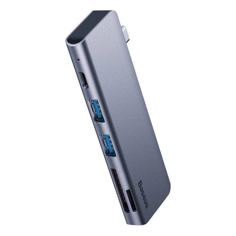 Docking station BASEUS CAHUB-K0G, USB Type-C, 60W, Gri, 2 ani Garantie
