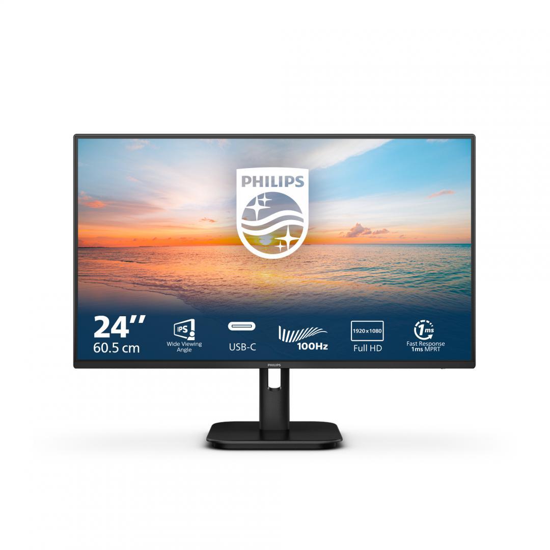 Monitor Consumer Philips 24E1N1300A/00, 23.8", 1920 x 1080 pixeli, Black, 3 ani Garantie