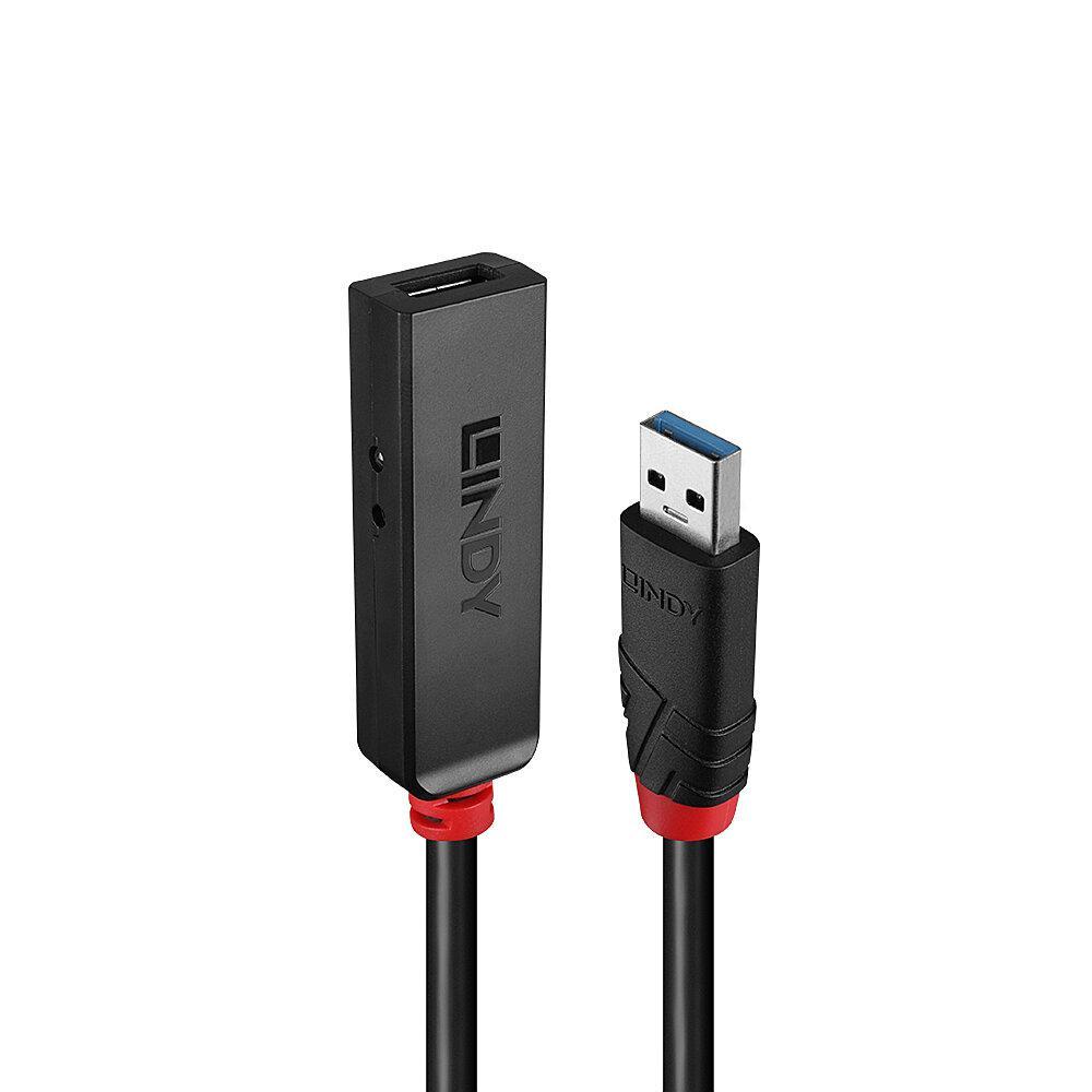 Adaptor Lindy USB 3.0 Active Extension Slim, material PVC, lungime cablu 10m, latime de banda suportata 5 Gbps