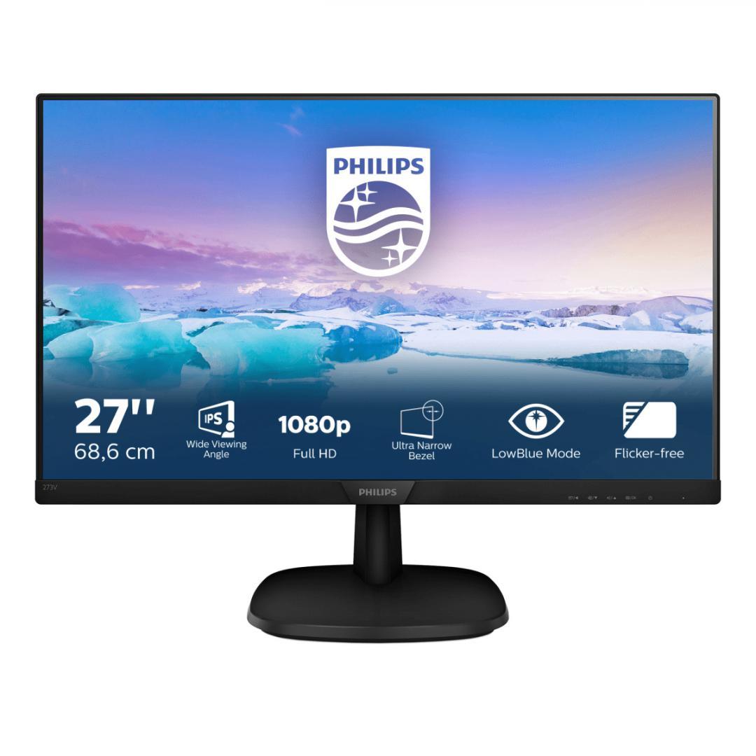 Monitor Consumer Philips 273V7QJAB/00, 27", 1920 x 1080 pixeli, Black, 3 ani Garantie