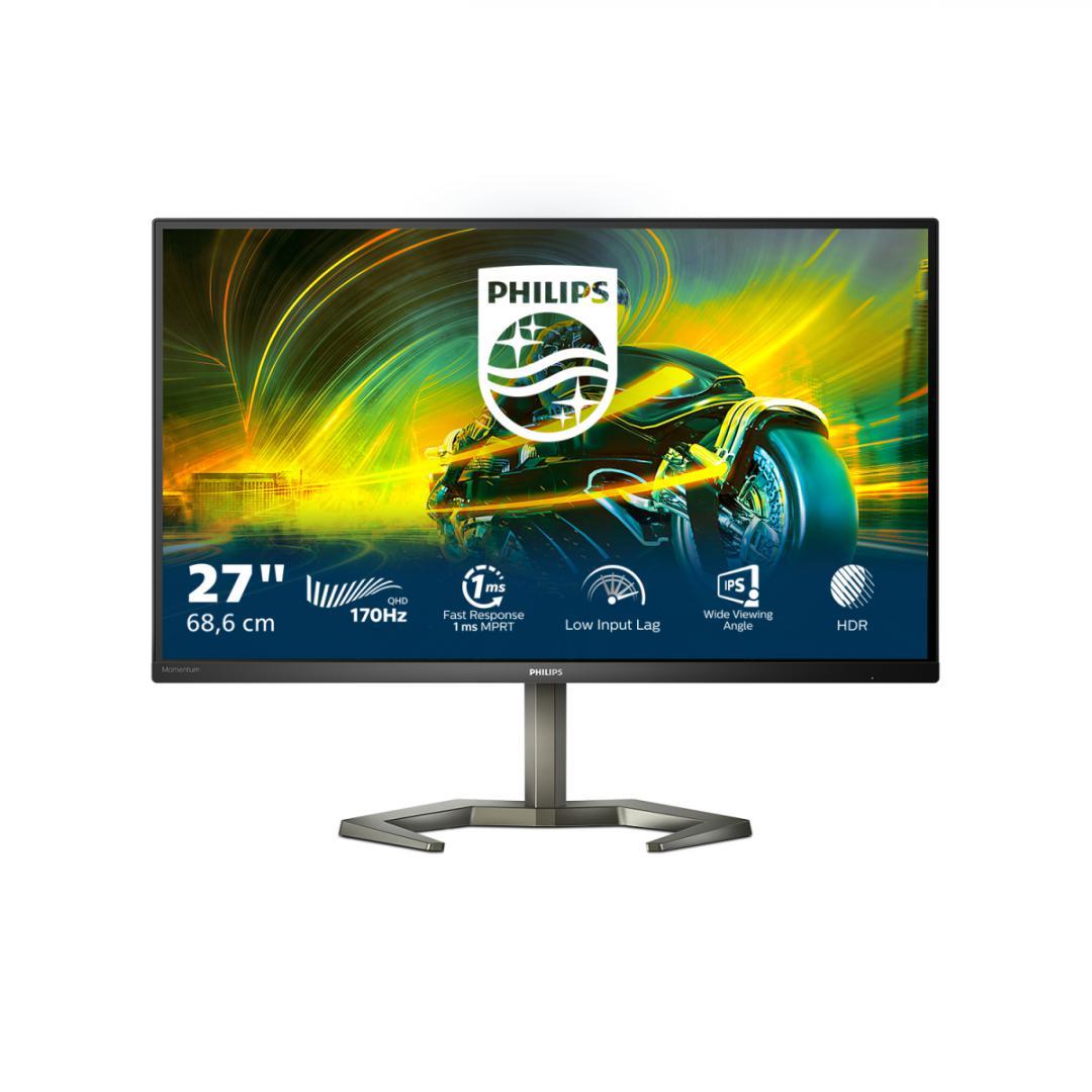 Monitor Consumer Philips 27M1N5500ZA/00, 27", 2560 x 1440 pixeli, Black, 3 ani Garantie