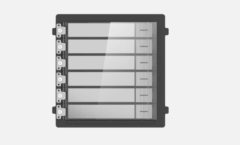 Modul de extensie videinterfon cu sase butoane de apelare Hikvision DS- KD-KK/S; montaj aplicat sau ingropat (acesoriile