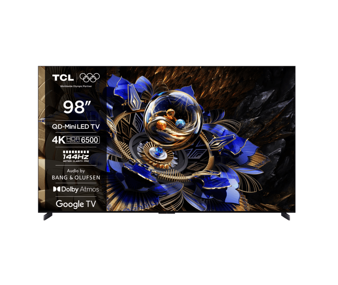Televizor TCL QD-MiniLed 98X11K, 248 cm, Smart Google TV, 4K, 100Hz, Sunet Bang & Olufsen, Clasa G