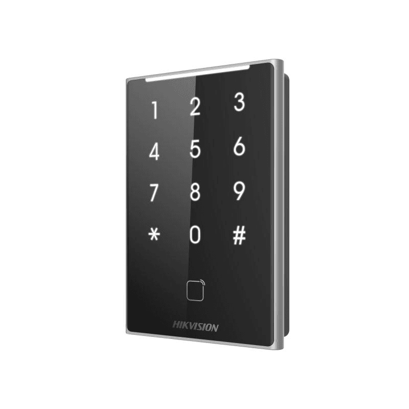 Cititor de proximitate cu tastatura Hikvision DS-K1109DKB, DESfire card, Felica card and M1 card