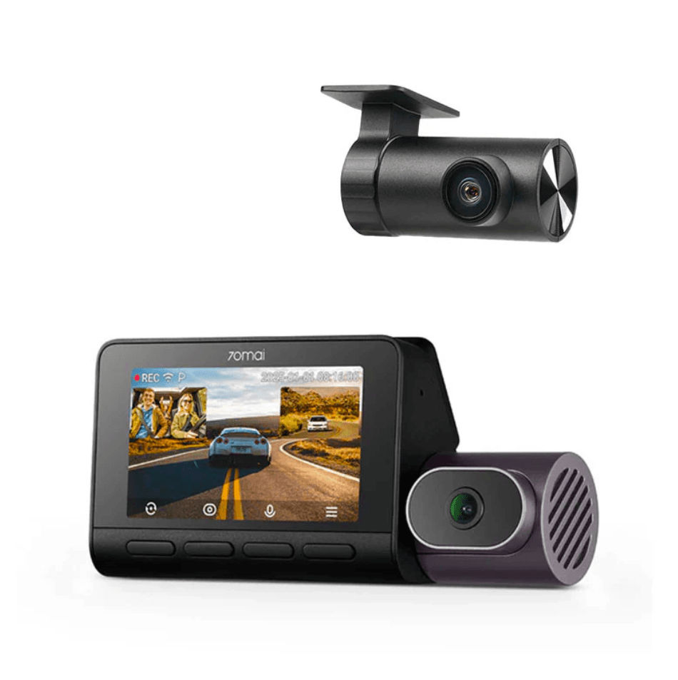 Set PREMIUM 2 camere 70mai Dash Cam 4K T800 cu 3 obiective (fata 4K, interior 1080P) + spate RC41 4K, GPS, HDR, ADAS