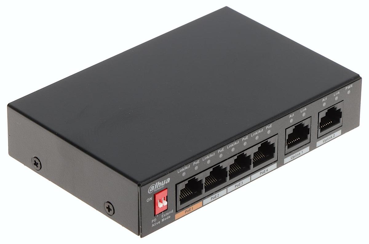 DAHUA SWITCH 6P 10/100 4POE PORTS Switch unmaneged cu 6 porturi 10/100Mbps cu 4 porturi PoE > Suportă standardele