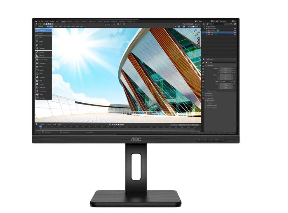 Monitor Consumer AOC Q24P2Q, 23.8", 2560 x 1440 pixeli, Black, 3 ani Garantie