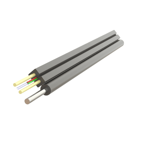Cablu fibra optica 2 fibre flat drop SM, 600N, cu sufa, intarziere la flacara, protectie apa, LSZH, int/ext - SAMM