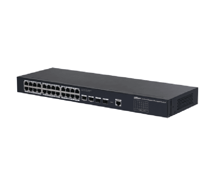 DAHUA 28 PORT MANAGED GB SWITCH SG4028, Interfata:Port 1-26: 26 × RJ45 10/100/1000Mbps, Port 27-28: 2 × SFP 1000Mbps