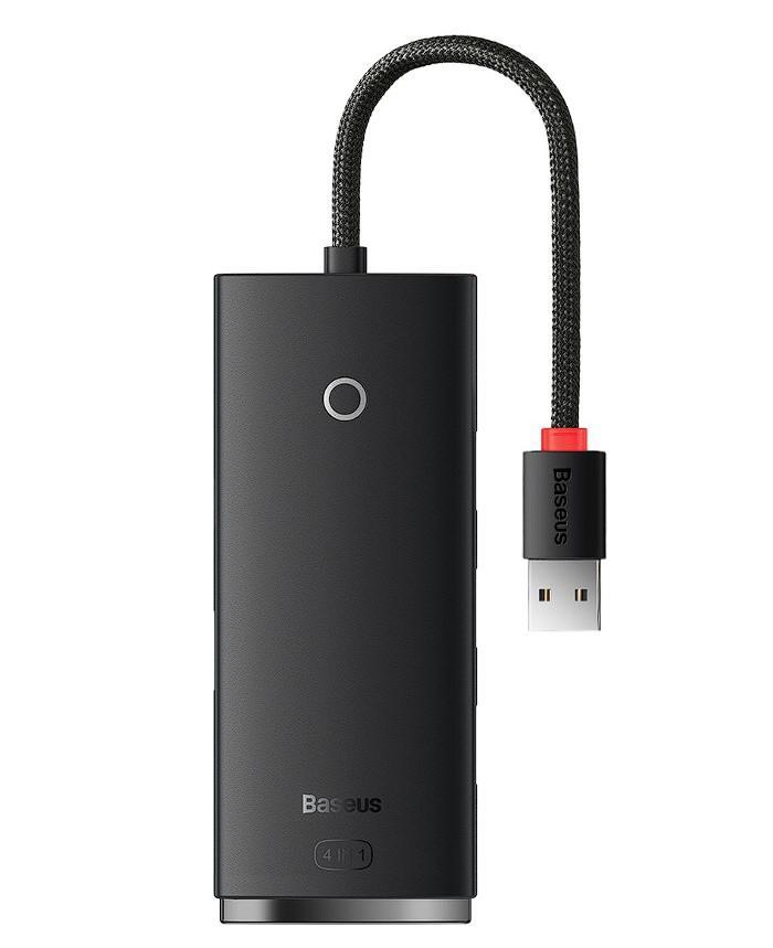 Hub USB Baseus Lite, USB-A, 4 porturi, Negru
