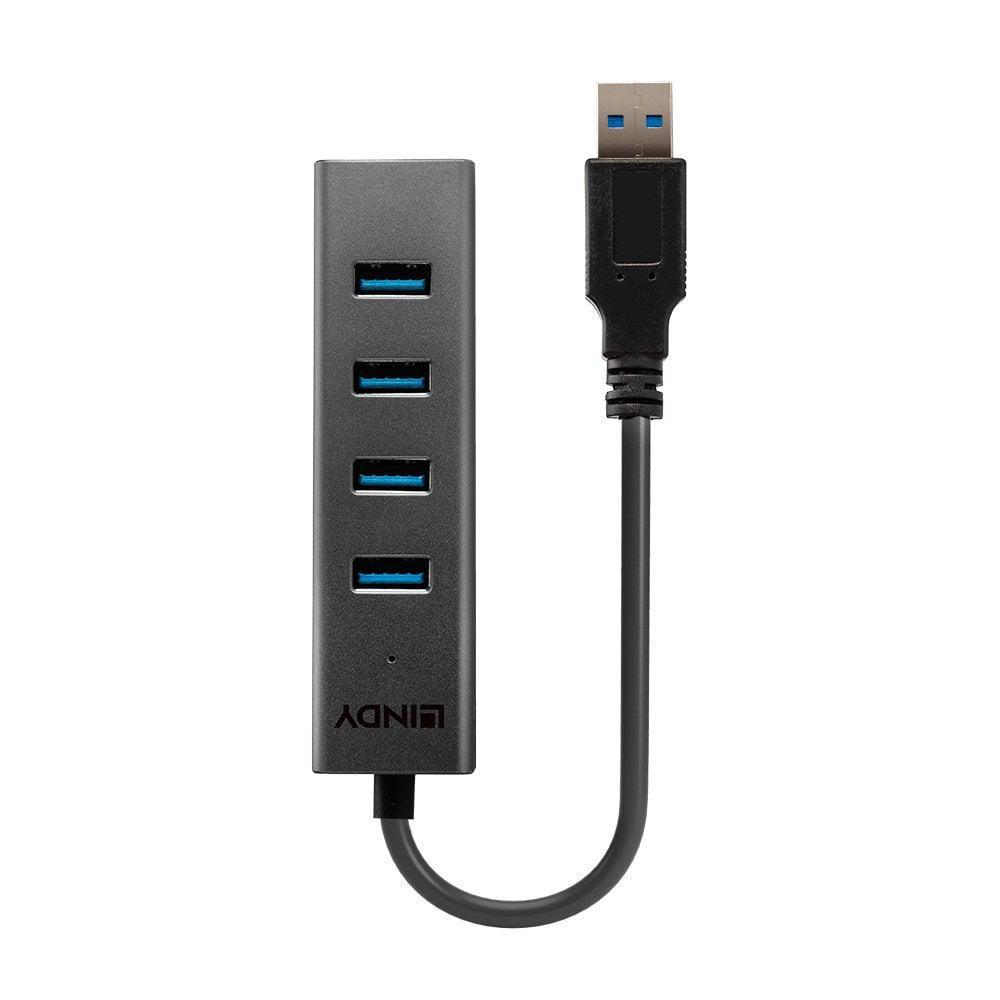 Hub USB Lindy 4 Port USB 3.0 Hub, USB-A, 4 porturi, Negru