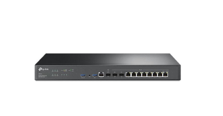 "Omada VPN Router with 10G Ports PORT: 1× 10G SFP+ WAN Port, 1× 10G SFP+ WAN/LAN Port,1× Gigabit SFP WAN/LAN Port