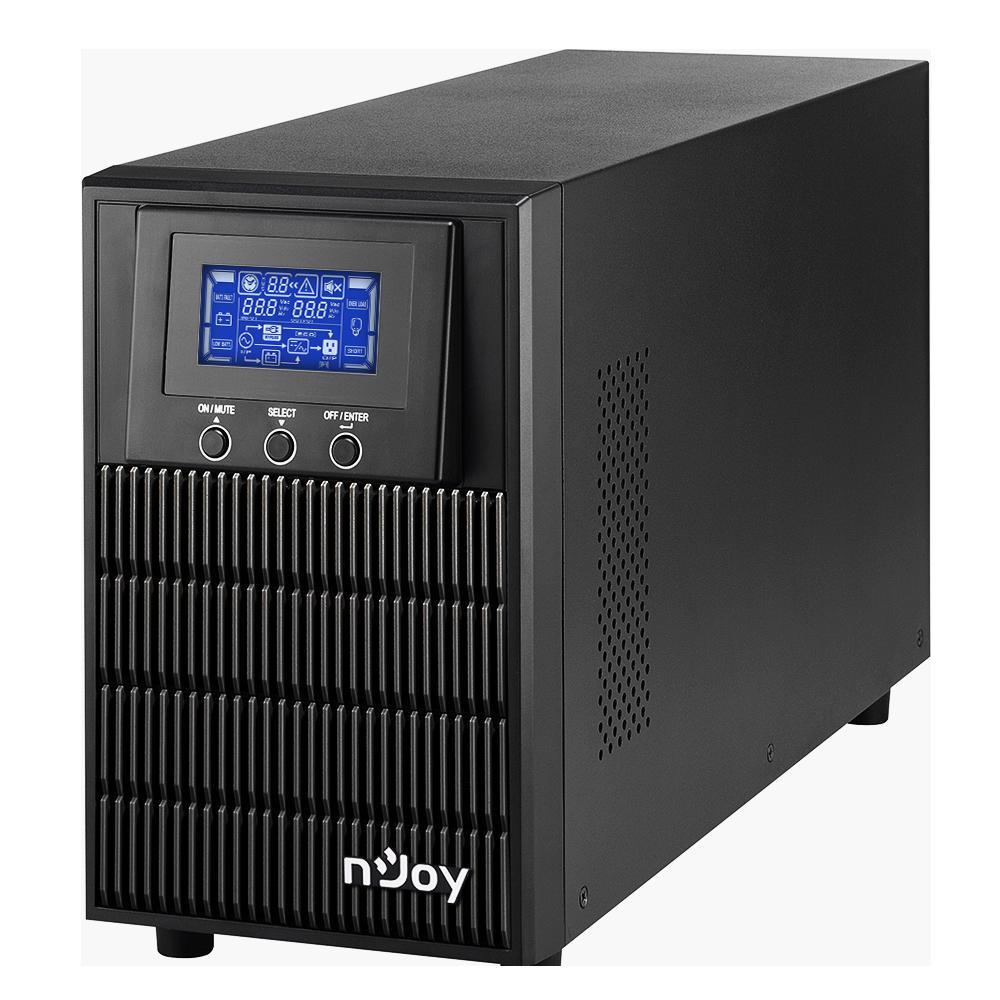 UPS nJoy Aten PRO 1000, 1000VA/800W, On-line (double convension UPS), LCD Display, 3 Prize Schuko cu Protectie, Tower