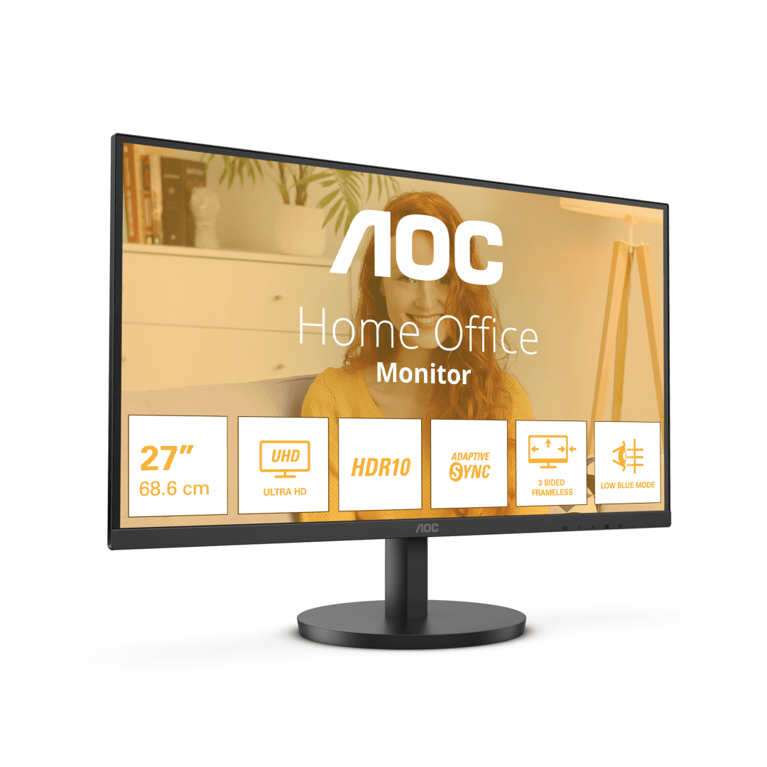 Monitor Consumer AOC U27B3M, 27", 3840 x 2160 pixeli, Black, 3 ani Garantie