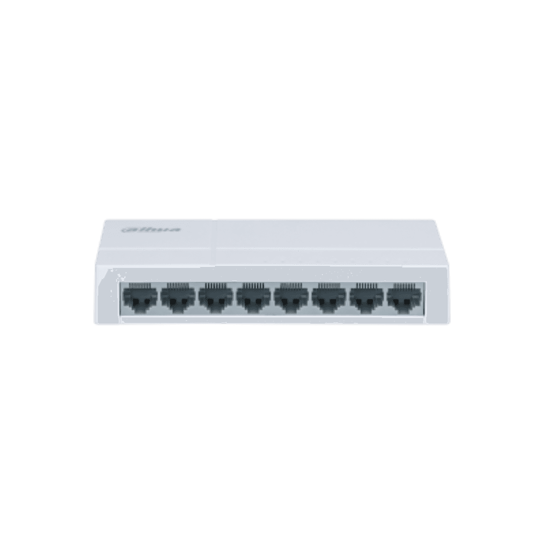 Switch Dahua 8 porturi Unmanaged, PFS3008-8ET-L, Interfata: 8 x 10/100 Mbps, Capacitate: 1.6 Gbit