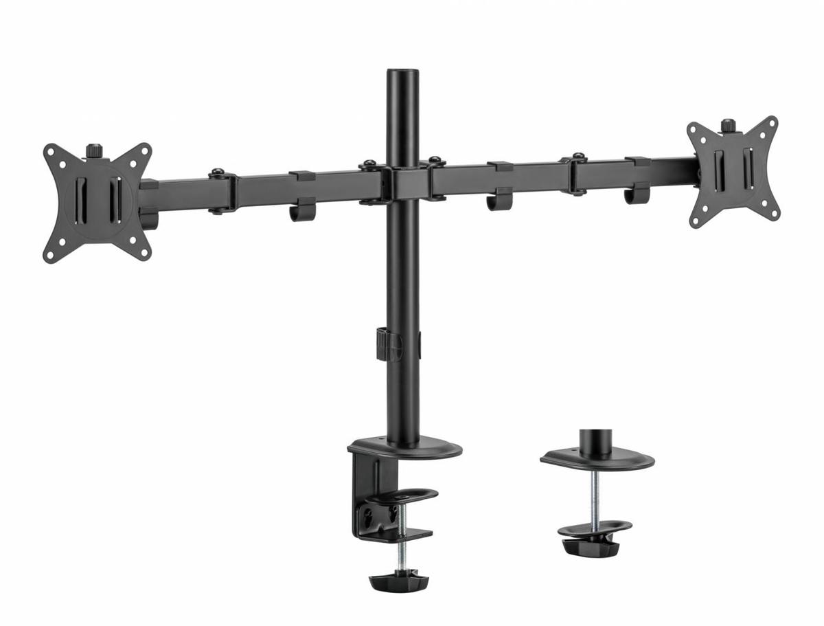Suport 2 monitoare SeriouxMM66-C024, brat articulat monitor, compatibilitate dimensiune ecran 17"-32"