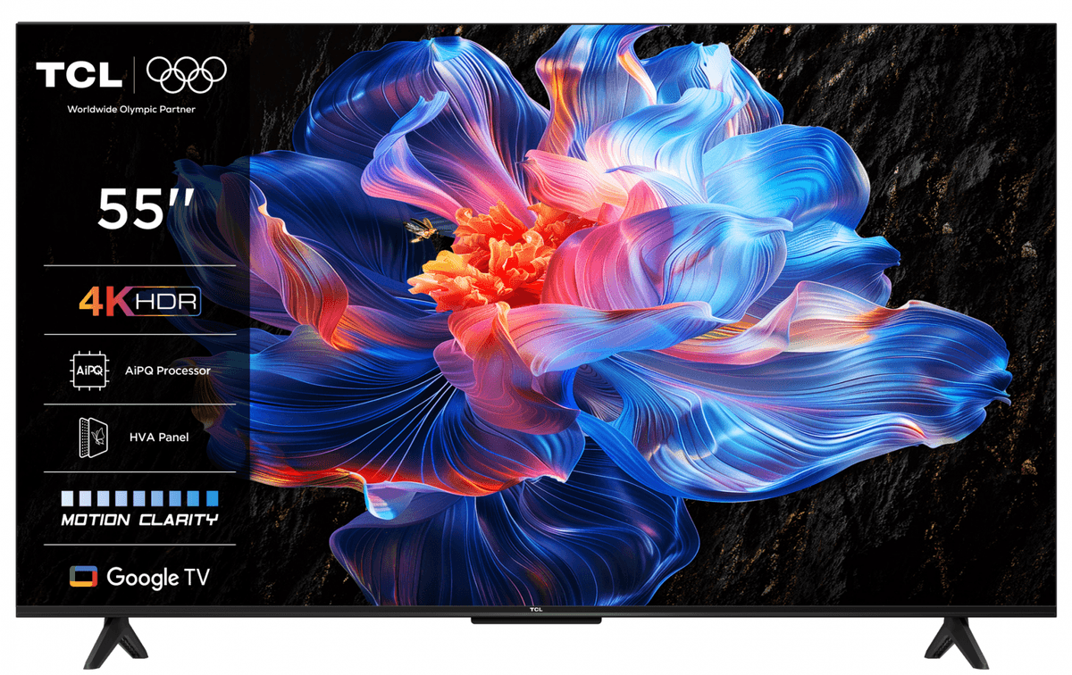 Televizor TCL LED 55P6K, 139 cm, Smart Google TV, 4K, Clasa E