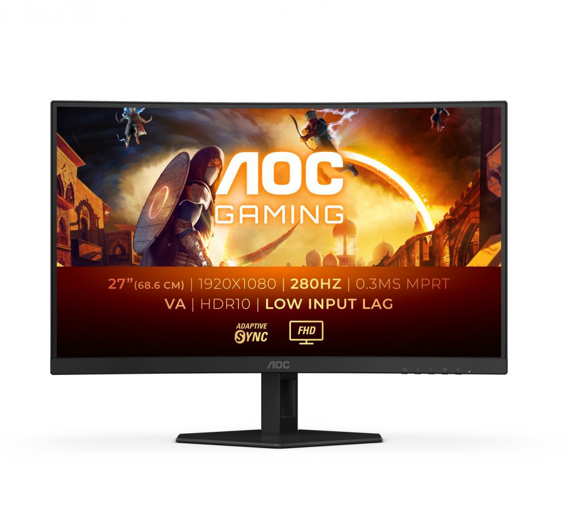 Monitor Gaming AOC C27G4ZXE, 27", 1920x1080 pixeli, Black, Grey, 3 ani Garantie