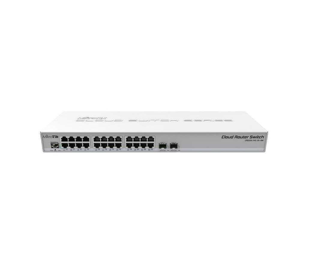 Cloud Router Switch, CRS326-24G-2S+RM, 800 MHz CPU, 512MB RAM,24xGigabit LAN, 2xSFP+ cages