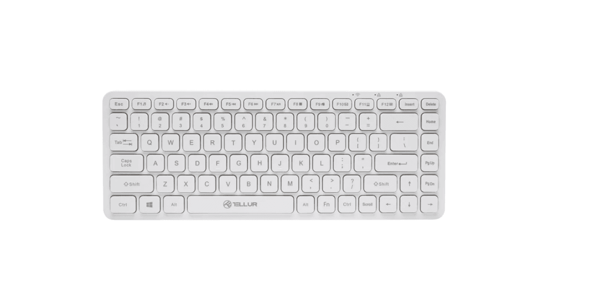 Tastatura Tellur Mini, Wireless, Alb