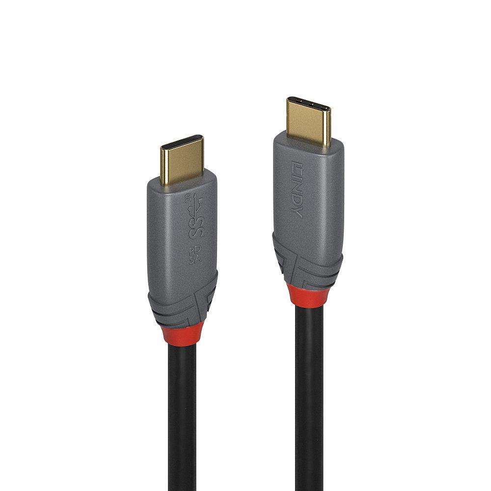 Cablu Lindy USB C la USB C Anthra Line, lungime 2m, putere 3.0, latime de banda suportata 20Gbps