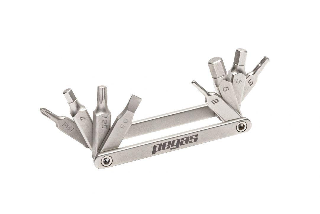 Mini set scule Pegas 8 in 1 otel Cr-V, imbus 2, 3, 4, 5, 6mm, surubelnita dreapta 5mm, surubelnita cruce PH 1, torx T25