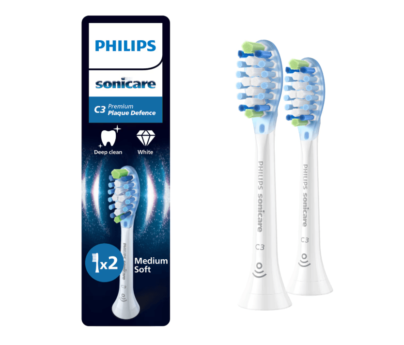 Rezerve PHILIPS Sonicare Plaque Defence HX9042/87, Pachet de 2 capete de periere, Standard, Click-on