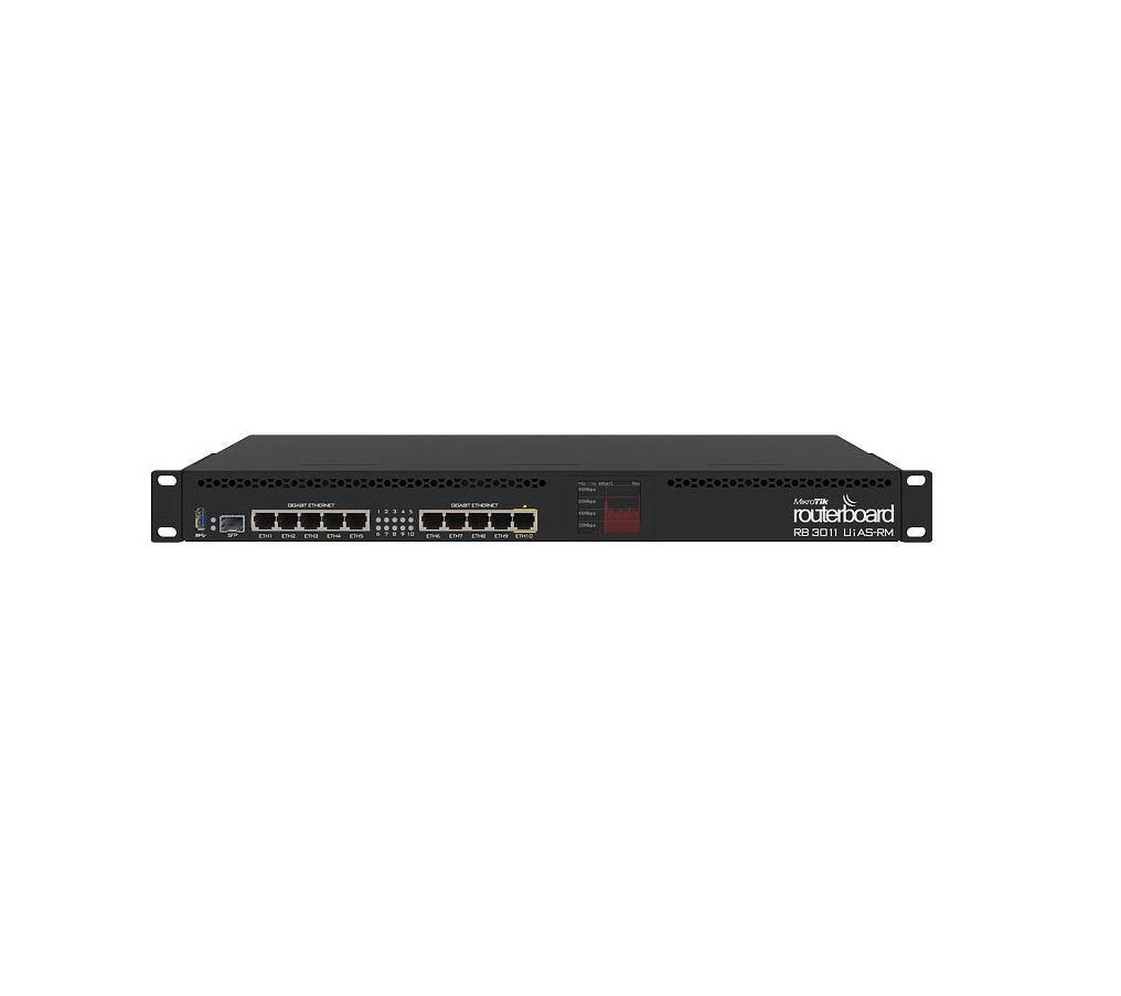 MikroTik RouterBOARD 3011UiAS with Dual core 1.4GHz ARM CPU, 1GB RAM ,10xGbit LAN, 1xSFP port, RouterOS L5