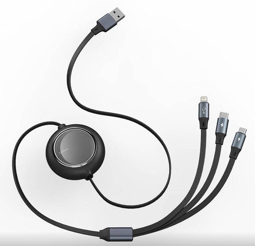 CABLU alimentare si date Baseus Bright Mirror 2 One-for-three Retractable, pt. smartphone