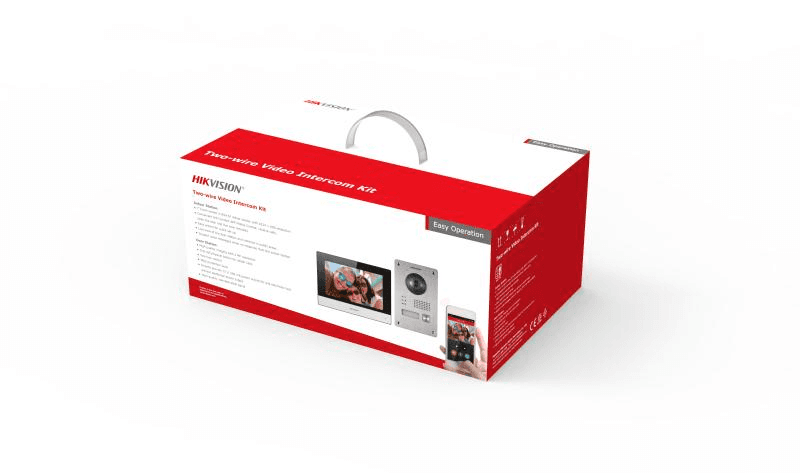 Kit videointercom IP Hikvision DS-KIS703Y-P, caracteristici post exterior: 2MP HD camera, IR: 3m