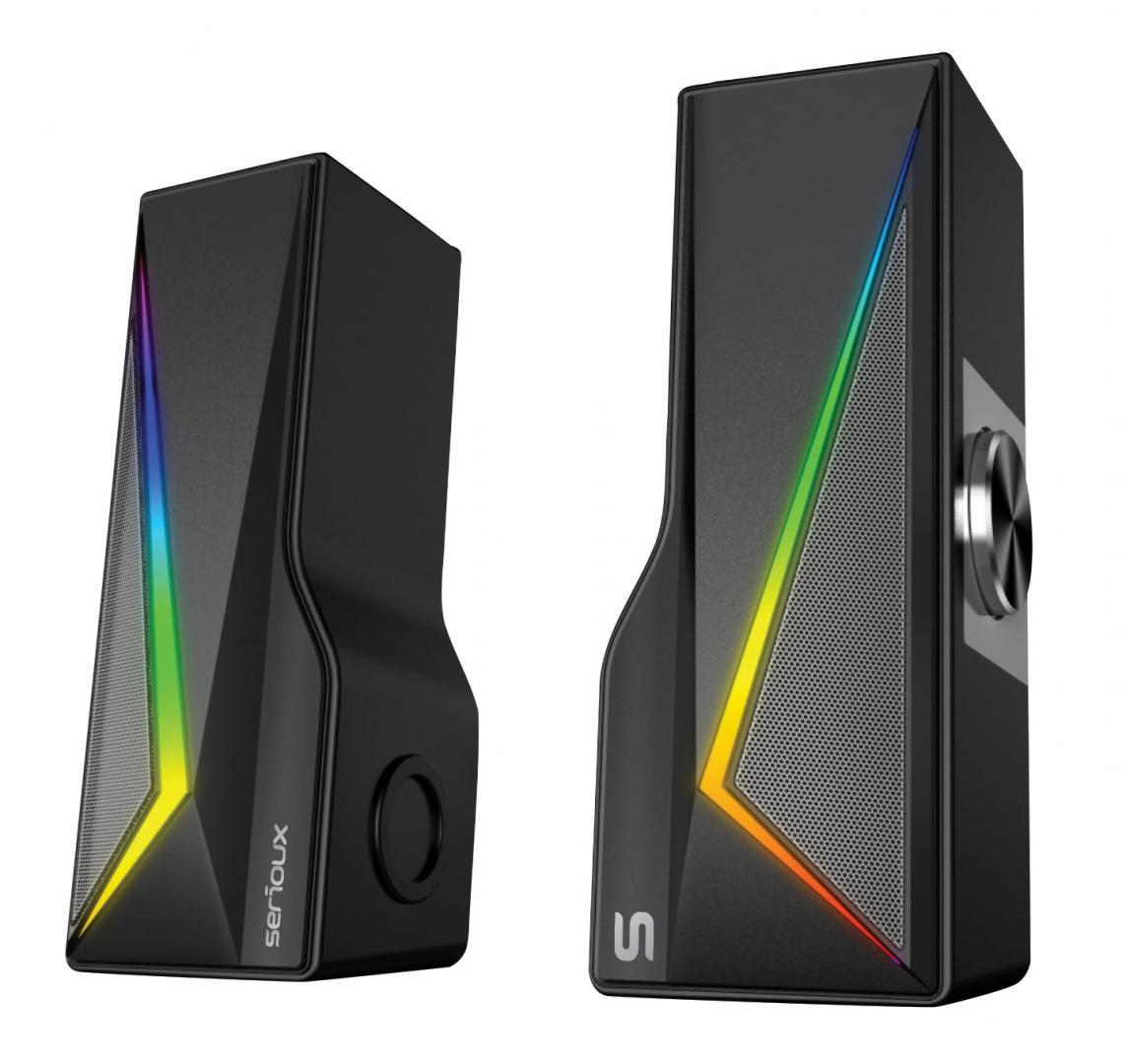 Boxe gaming 2.0 Blys RGB,  functie Dual Mode Bluetooth , putere: 3W x 2, impedanță: 4Ω, frecvență: 200Hz - 16KHz