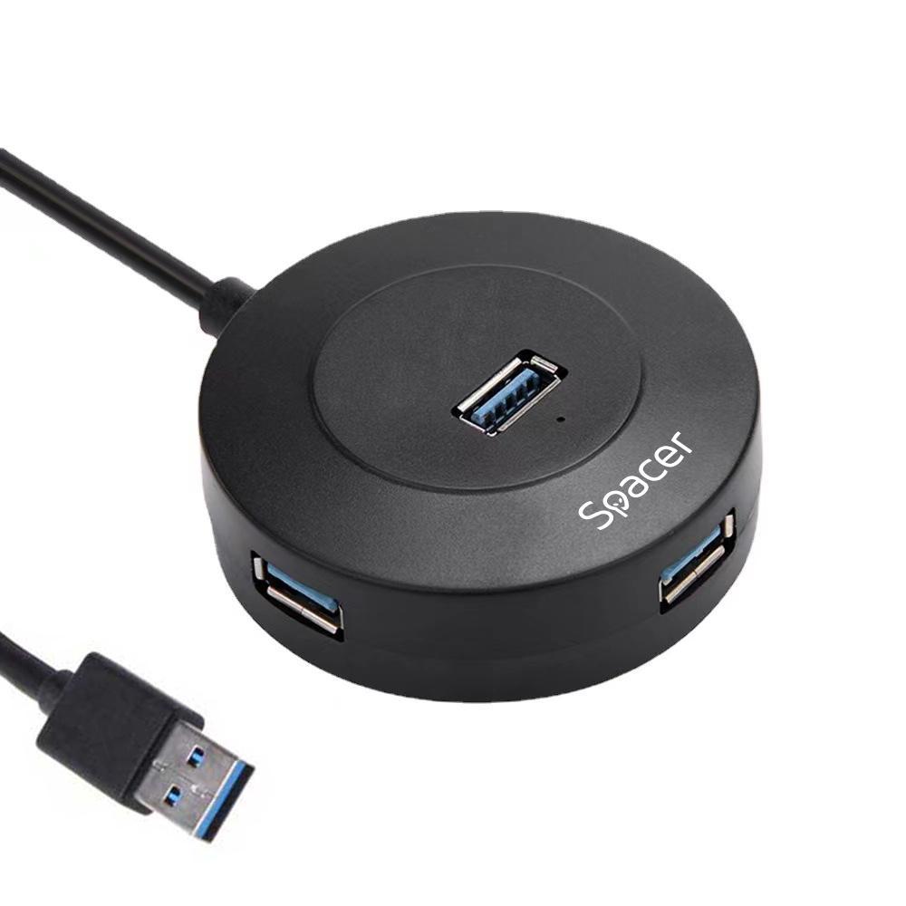 Hub USB SPACER SPHB-USB-4U-02, USB-A, 4 porturi, Negru