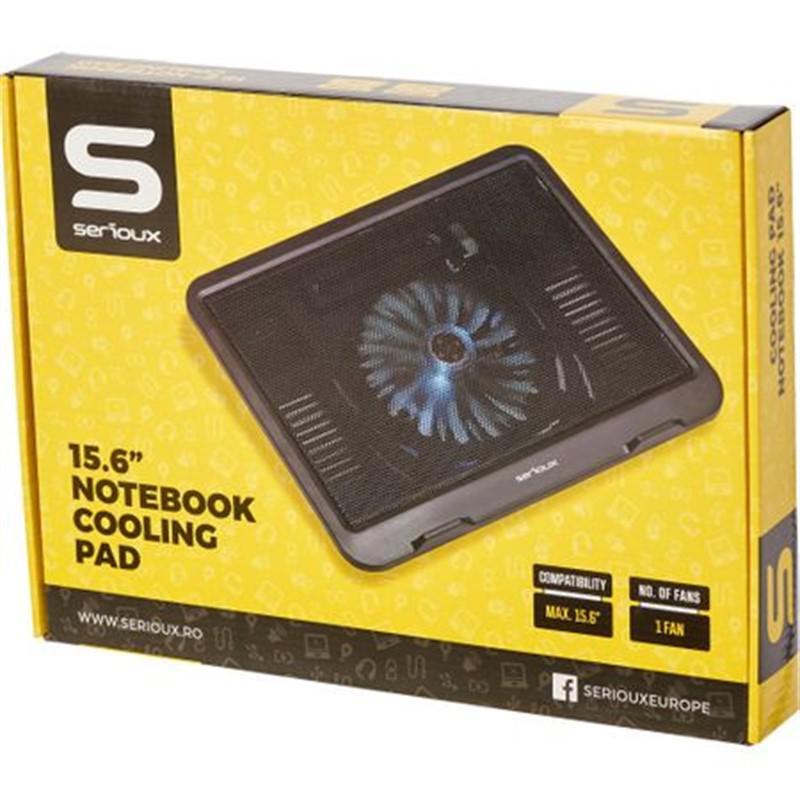 Cooling pad Serioux, SRXNCPN19, Dimensiuni: 330*250*27mm, Compatibilitate maxima laptop: 15.6 inch