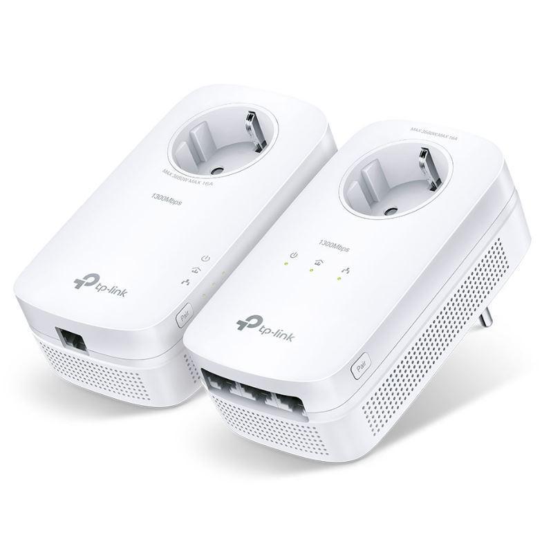 TP-Link Kit Gigabit Powerline Passthrough cu 3 Porturi AV1300, TL- PA8033P KIT