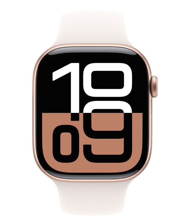 Apple Watch Series 10 GPS + Cellular 46mm Rose Gold Aluminium Case with Light Blush Sport Band - M/L