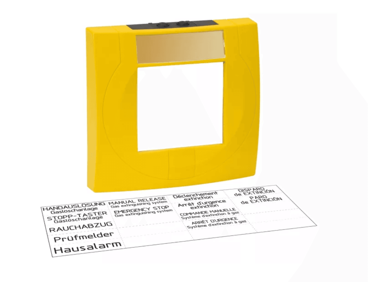 HW Carcasa buton cu geam galben s. RAL1021, 704902.