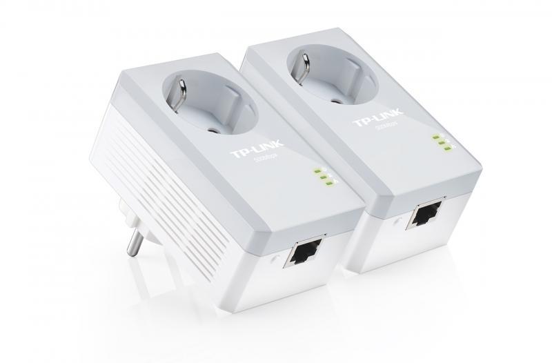 TP-Link Kit POWERLINE, HomePlug AV, 500Mbps, Ultra Compact Size ,PassThrough, Green Powerline, Plug and Play