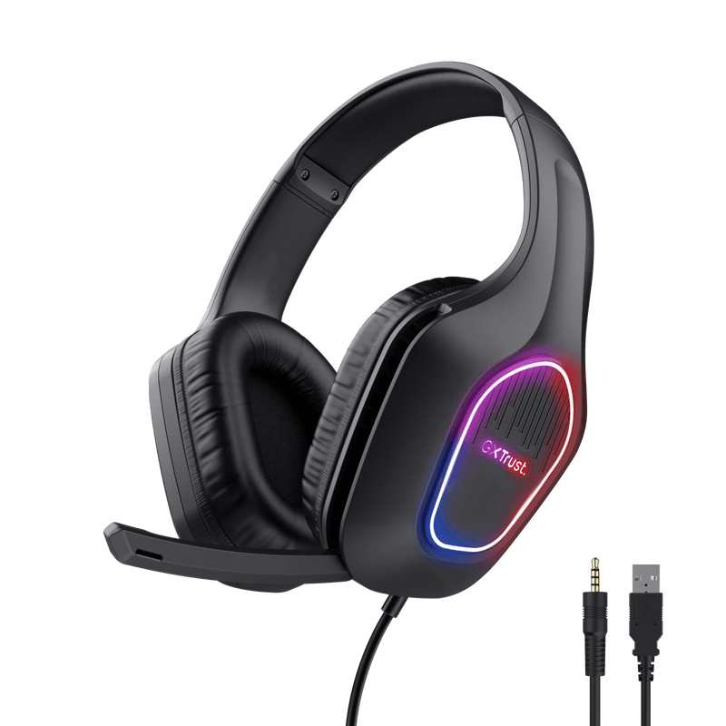 Casti Gaming Head-band Trust GXT 416 ZIROX, Wired, Negru
