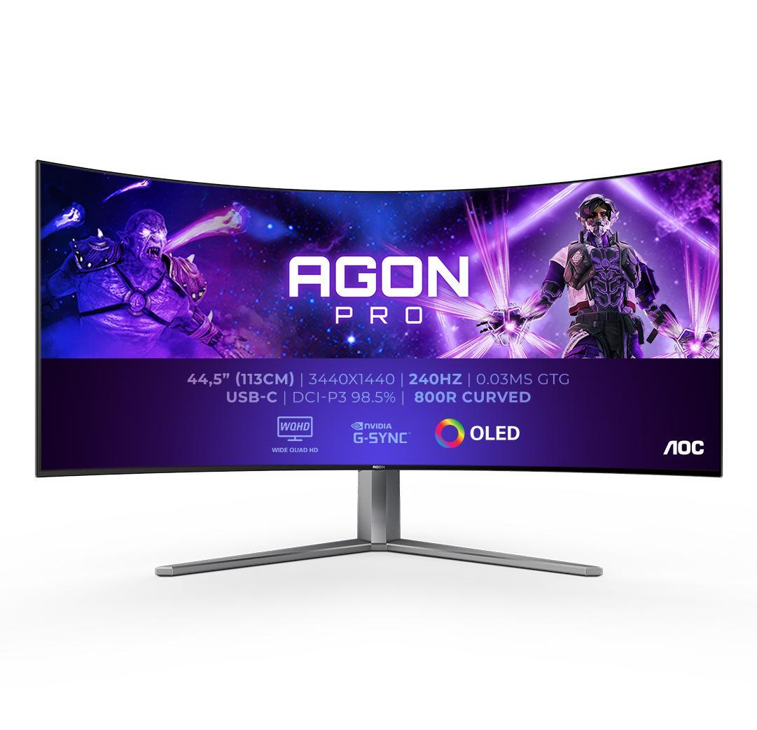 Monitor Gaming AOC AG456UCZD, 44.5", 3440 x 1440 pixeli, Black, Grey, 3 ani Garantie