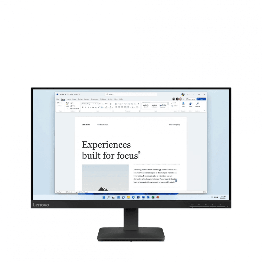 Monitor Consumer Lenovo L24-4e, 23.8", 1920 x 1080 pixeli, Black, 2 ani Garantie