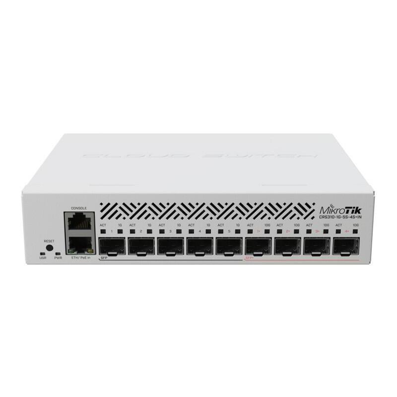 MIKROTIK 1G 5S 4S+ INDOOR SWITCH POE, CRS310-1G-5S-4S+IN, Procesor: 800 MHz, licenta Router OS 5, 256MB RAM, 16MB Flash